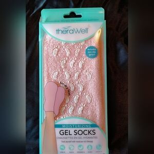 💗 NWT “Therawell” Pink Gel Moisturizer Socks with Non-Slip Grips